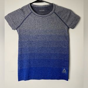 Girls Reebok Sports Seamless Tee Size Ombre-Navy/Cobalt